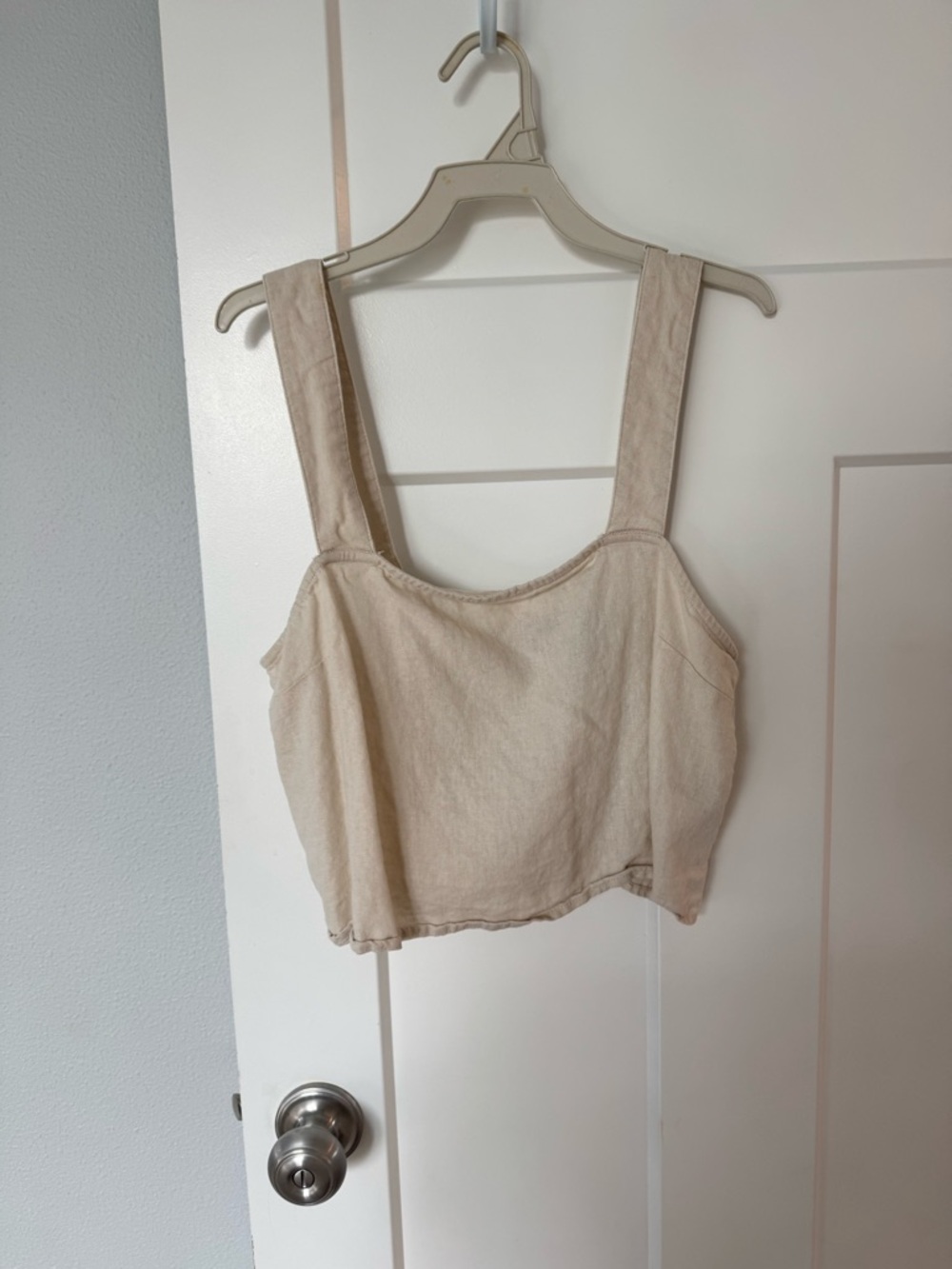 Forever 21 Cream Square-Neck Crop Top